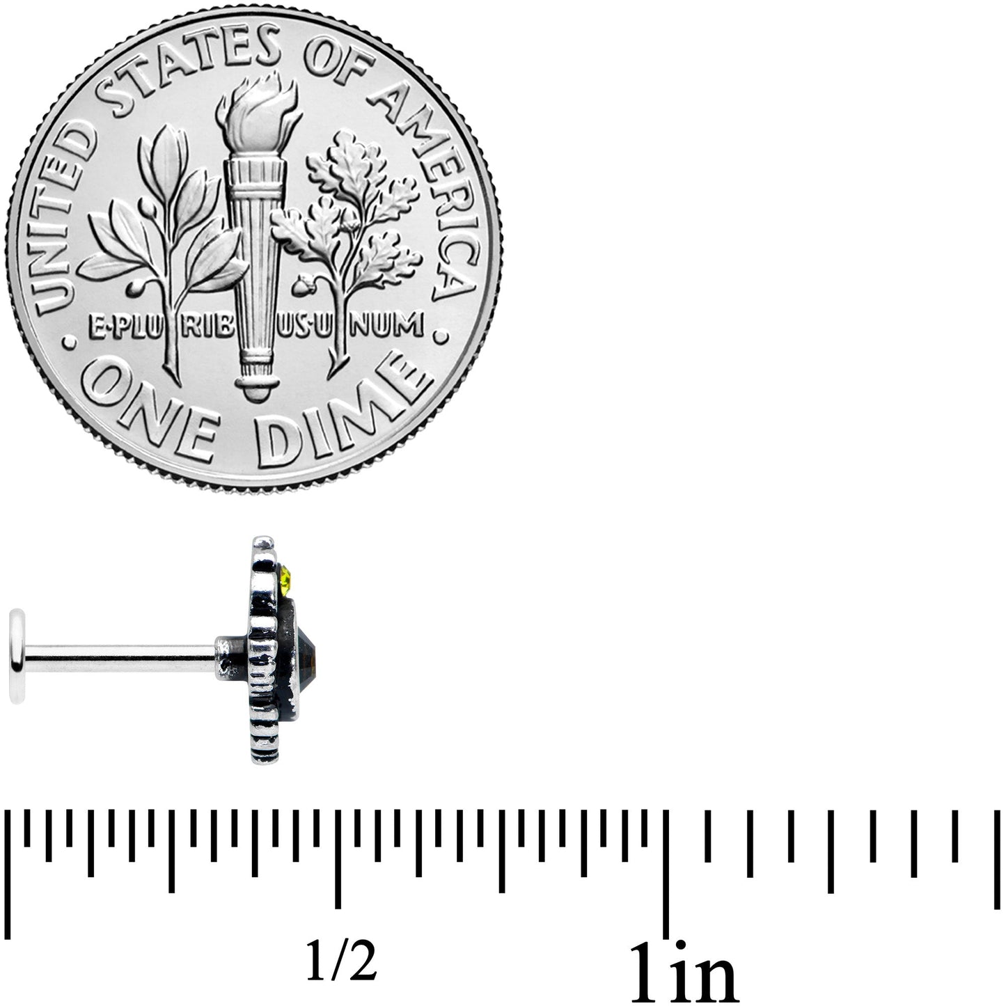 16G 5/16 Green Orange Tourmaline Fire Labret Monroe Tragus