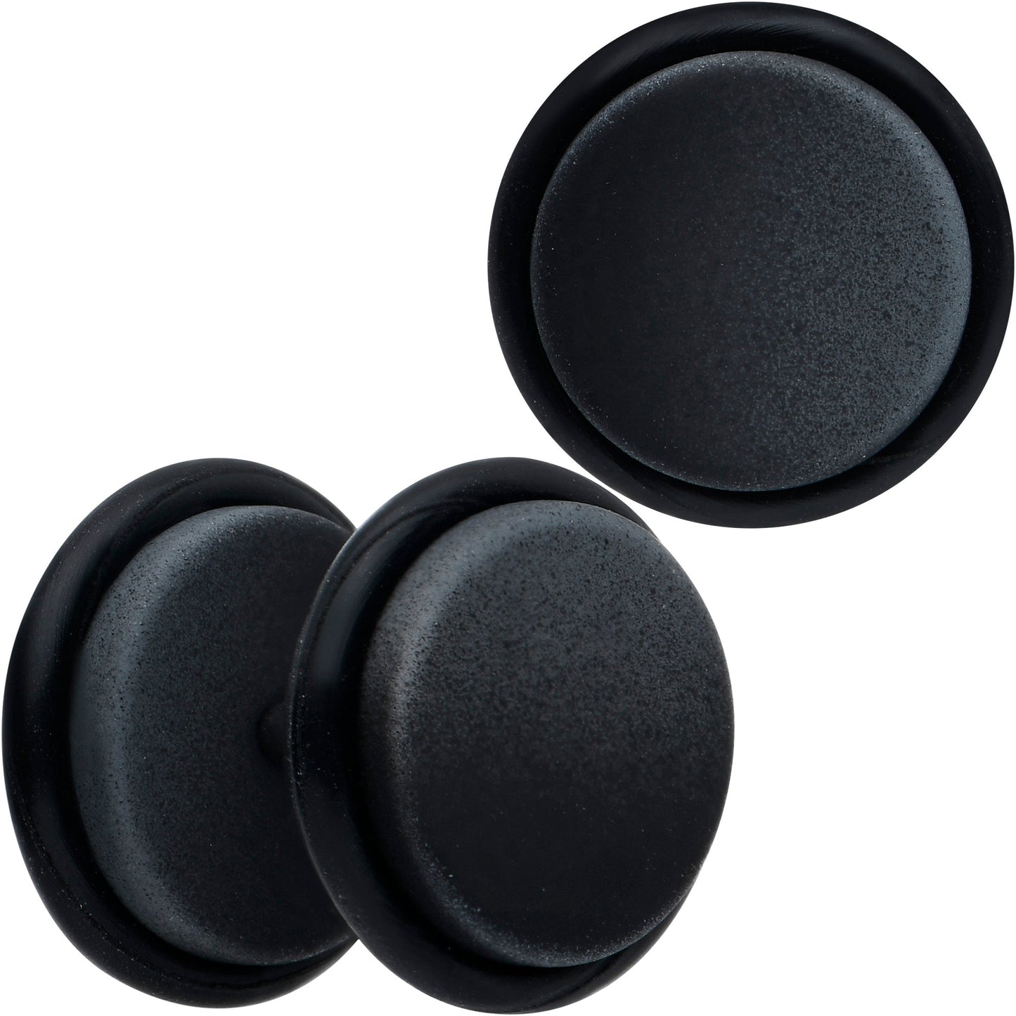 16G Black Grey Ombre Matte Cheater Plug Set
