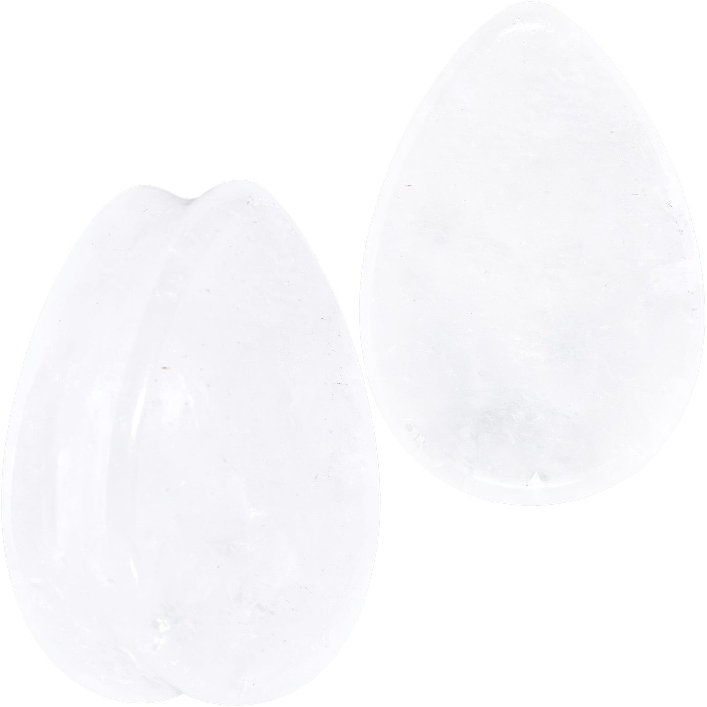 White Cloudy Quartz Drop Saddle Plug Set