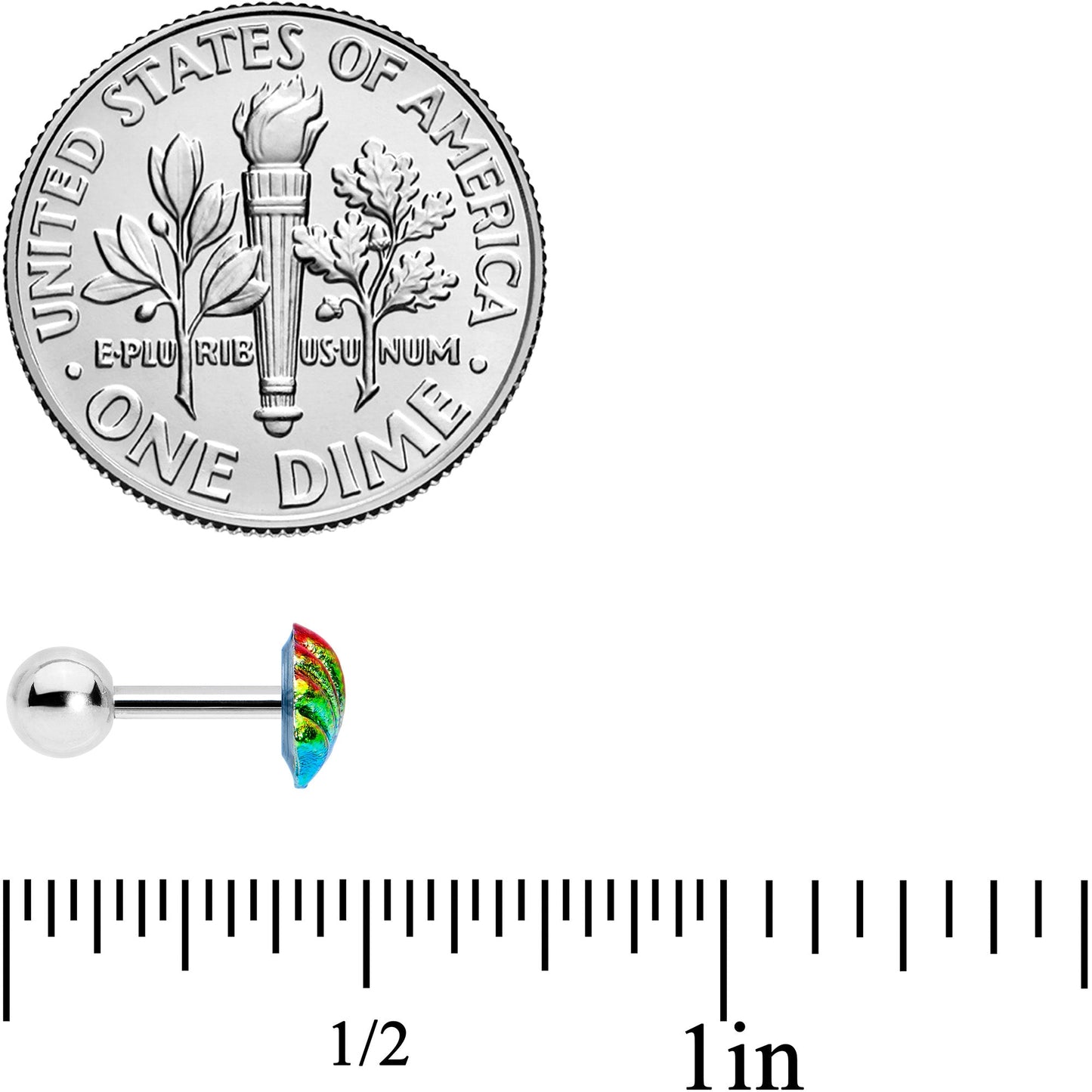 16G 1/4 Nautical Rainbow Shell Seahorse Cartilage Tragus Set of 3