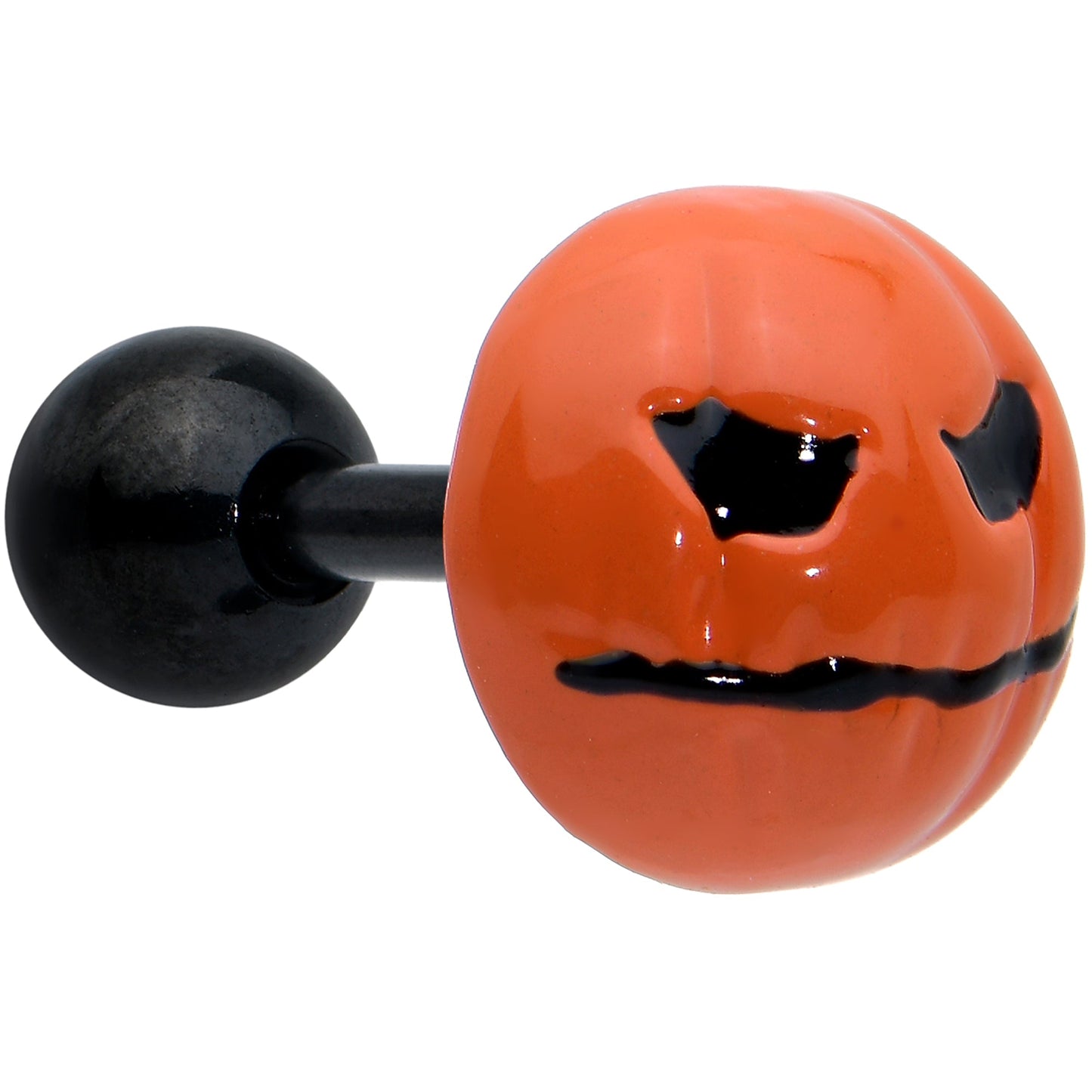 16G 1/4 Black Skull Pumpkin Cartilage Tragus Earring Set of 3