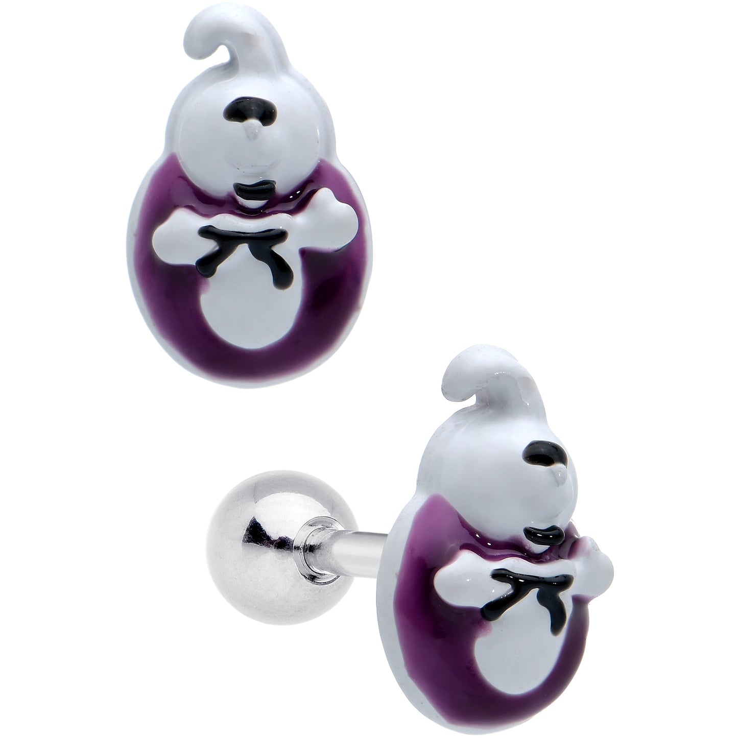16G 1/4 Witch Ghost Pumpkin Cartilage Tragus Earrings Set of 3