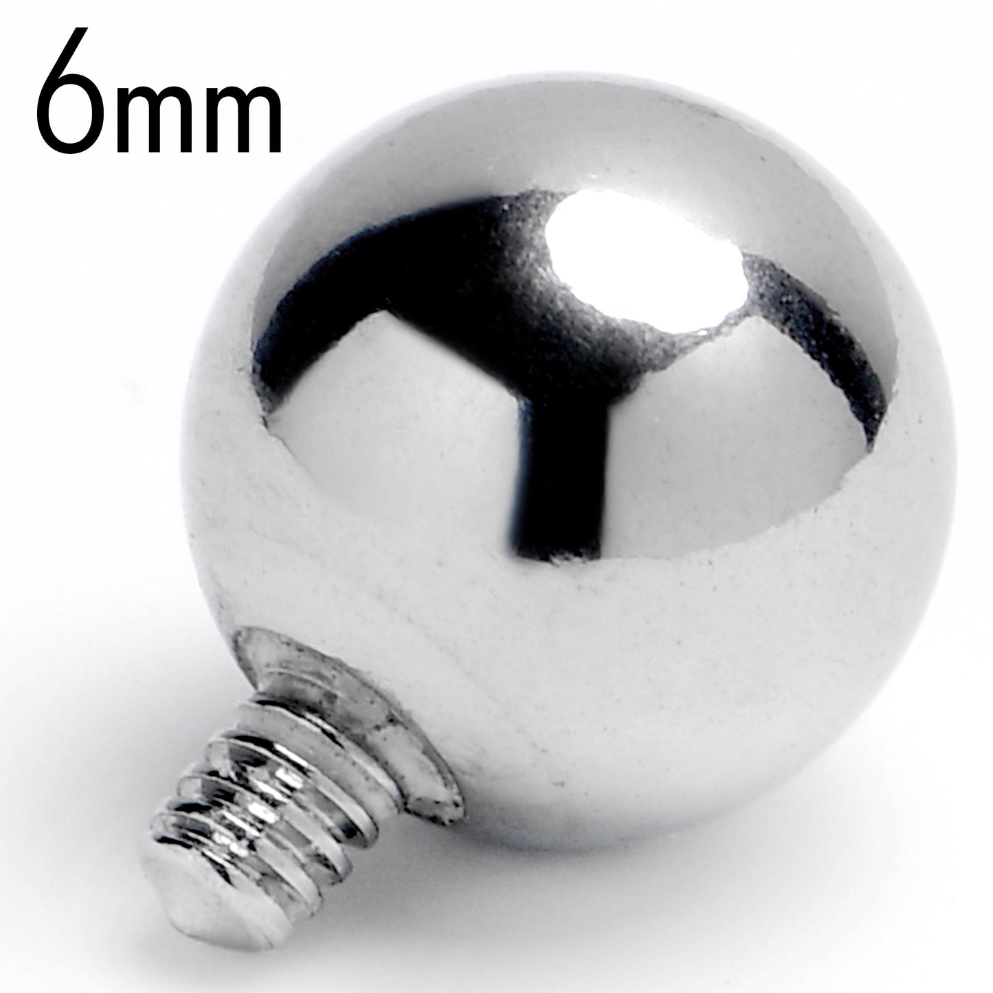14G 6mm Replacement Ball End Internally Threaded Jewelry