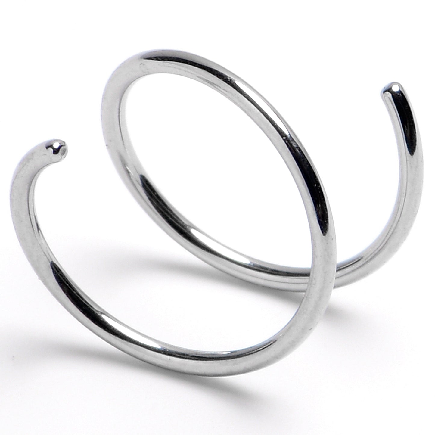 20G Double Hoop 316L Surgical Steel Right Spiral Nose Ring