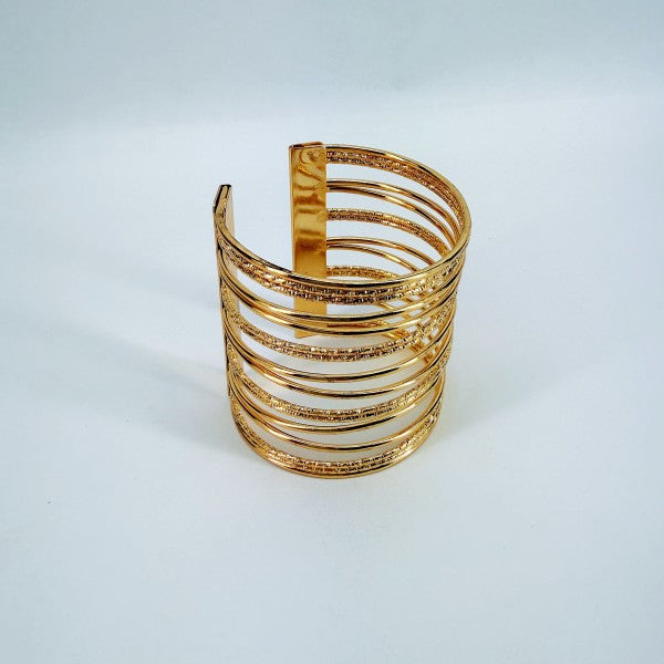 Gold Finish Adjustable Cuff Bracelet