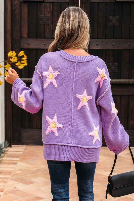 Aubrey Brushed Star Oversize Sweater