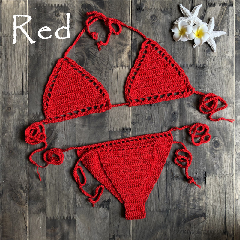 Crochet Bikini Bra Beach Swimsuit Yoga Sports Underwear