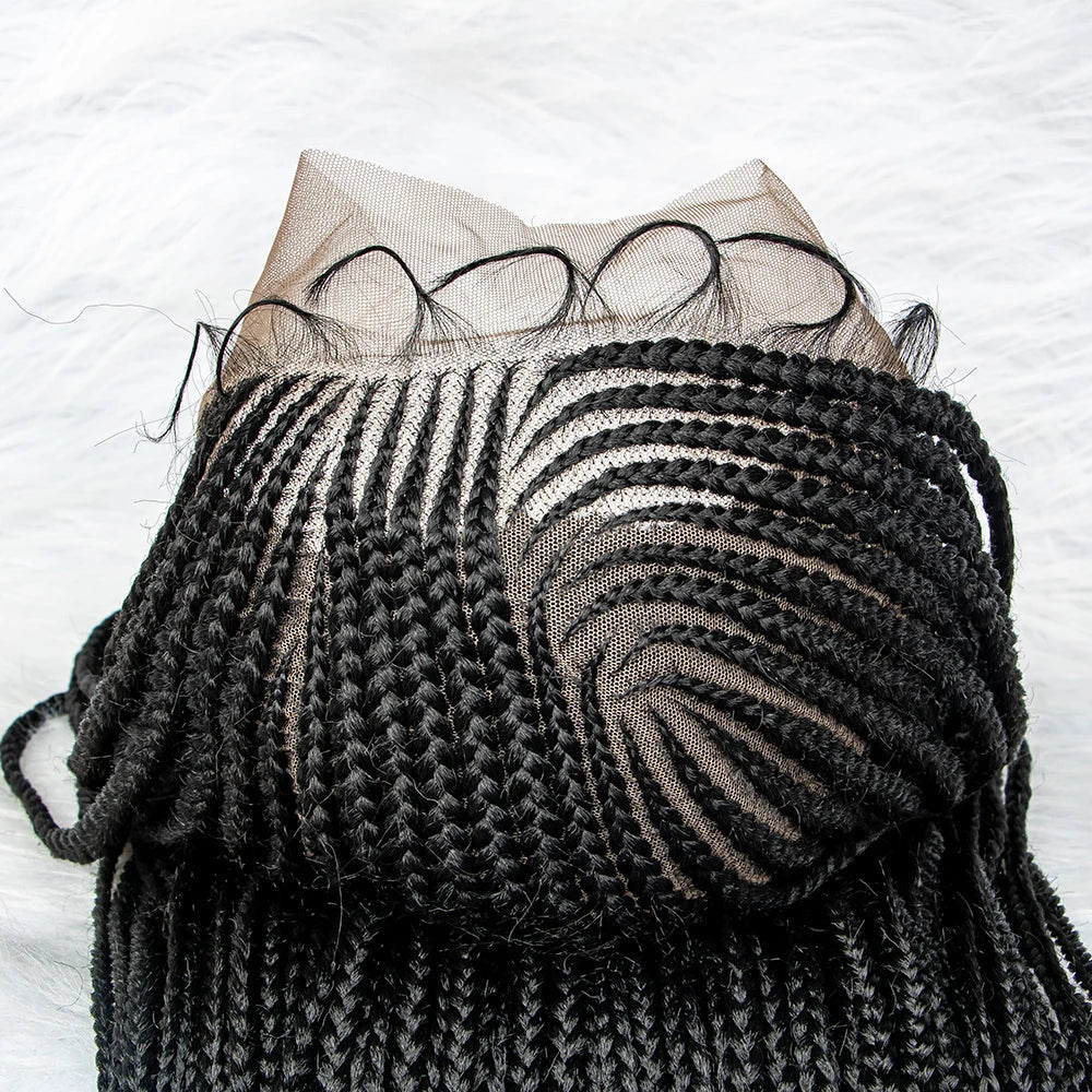 13x6 Lace Front Knotless Box Braided Wig with Baby Hair | Trendy Synthetic Braids Wig for Black Women