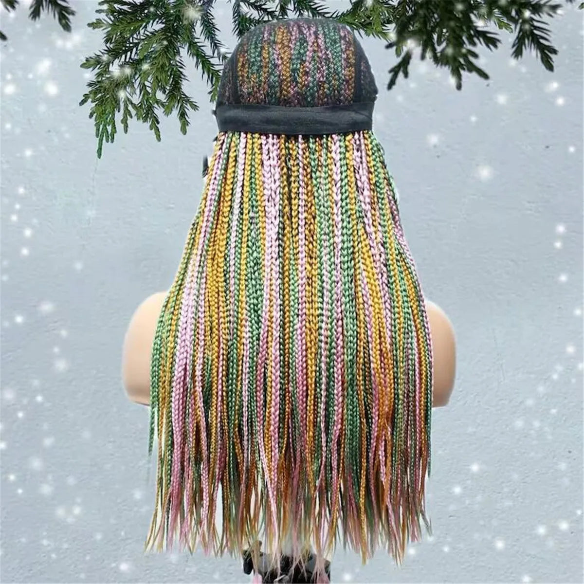Knotless Box Braids Wig | Multi-Color Braided Lace Frontal Wig | Glueless & Lightweight | Kanekalon Synthetic Hair