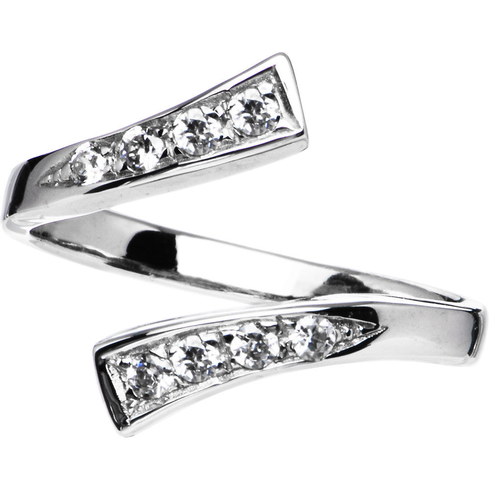 10k White Gold Cubic Zirconia Classic Toe Ring