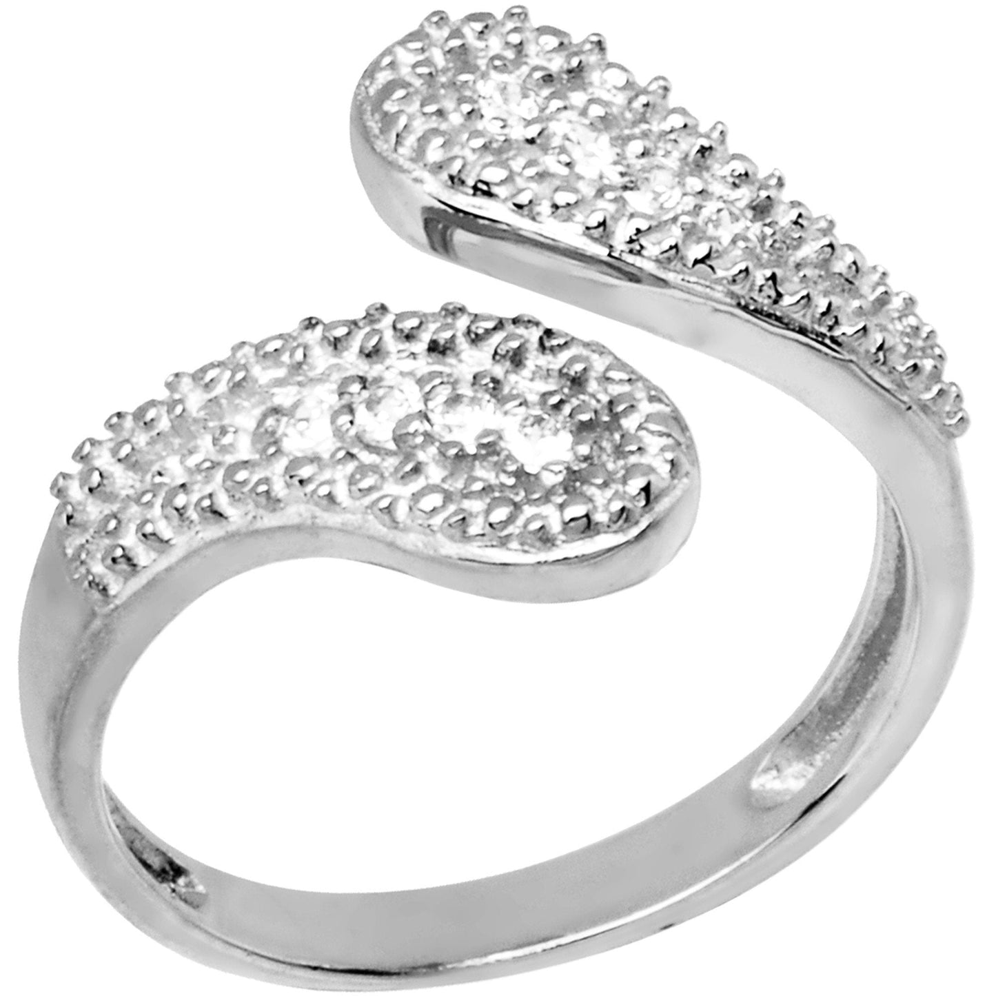 10K White Gold Cubic Zirconia Wrap Toe Ring