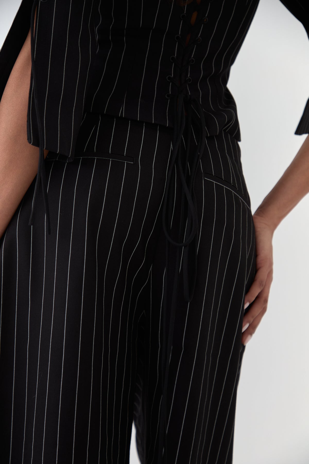 NADINE pinstripe bermuda shorts