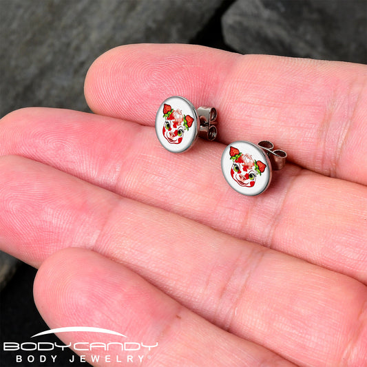 Stawberry Cow Stud Earrings by Onyx O