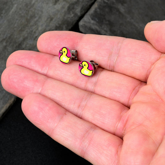 Yellow Ducky Stud Earrings by Onyx O