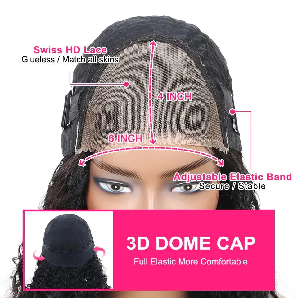 Glueless | Kinky | Straight | Frontal | 100% Human Hair | Wear And Go | Bob | 12A Peruvian Hair | Short | Yaki Straight Wigs