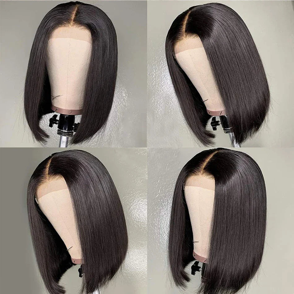 13x4 Glueless Short Bob Wig | Straight Brazilian Remy Hair | Ready to Wear