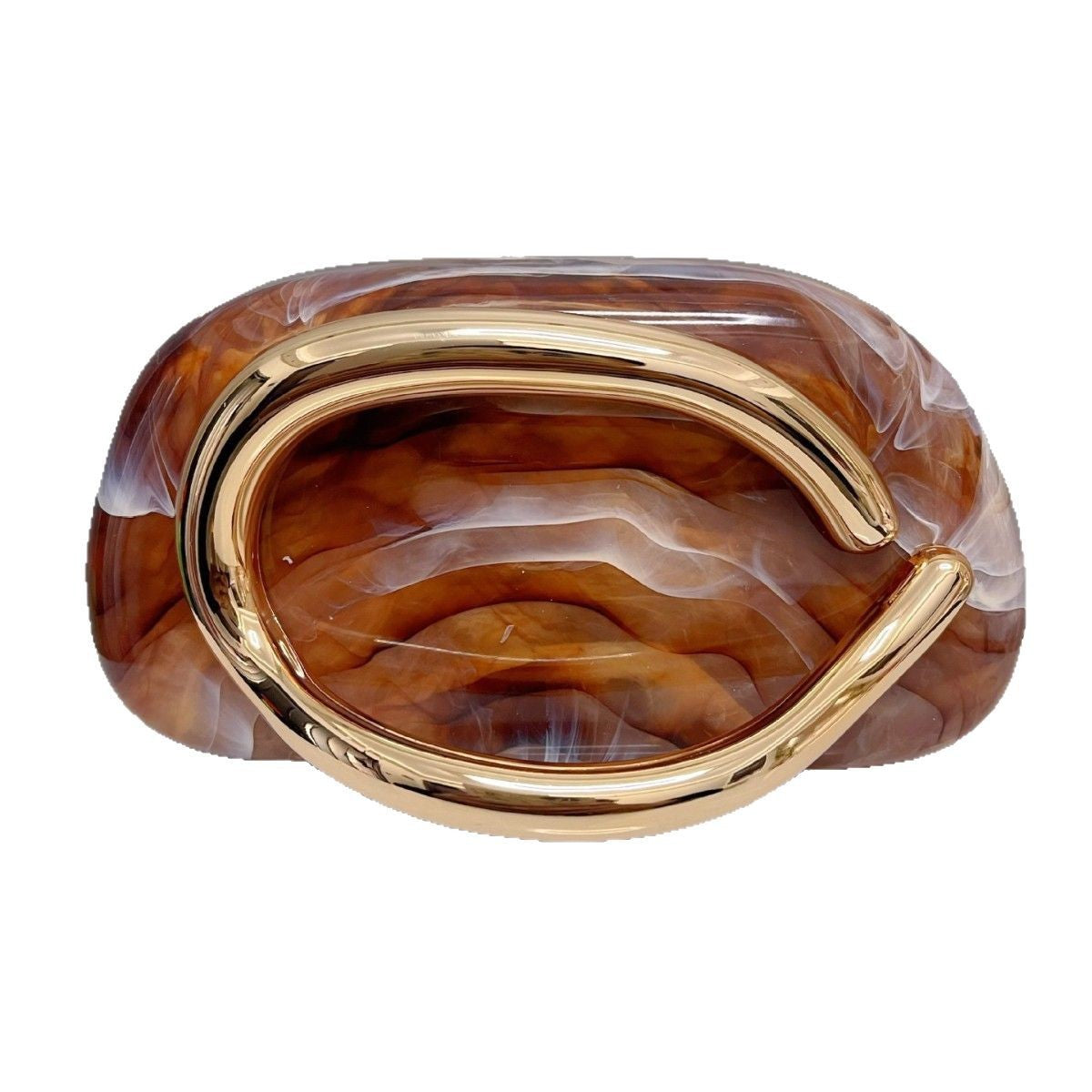 Metal Strip Decorative Design Box Cocktail Clutch Luxury High Sense Evening Bag Dress Garment Bag