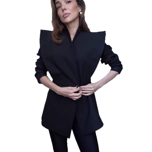Autumn Winter Long Sleeve Blazers Casual Office Party Long Women Clothing Coat