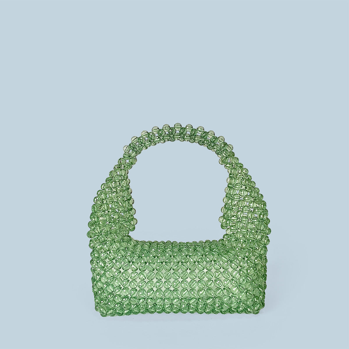 Multi Color Hand Woven Beads Acrylic Beads Tote Boston Pillow Cocktail Underarm