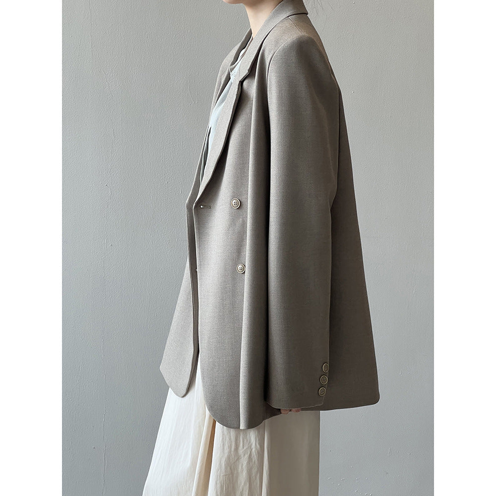 Irregular Asymmetric Back Slit Blazer Women Spring Elegant Top