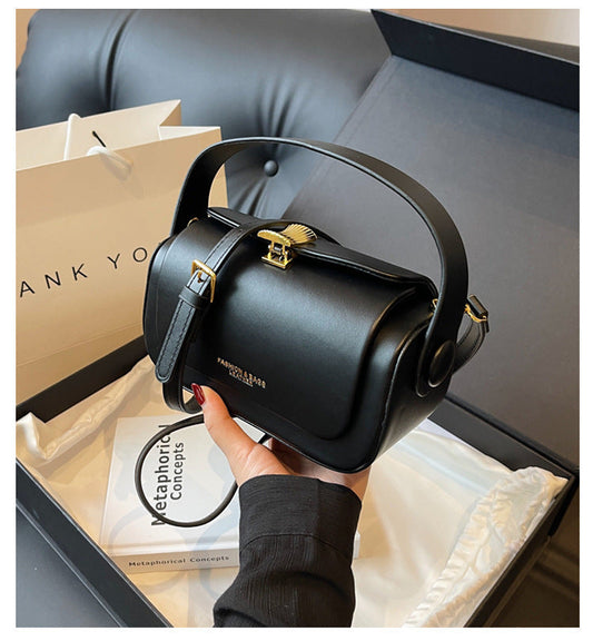 High Grade Portable Small Square Bag Women Light Luxury Faux Leather Box Bag Office All Matching Shoulder Messenger Bag