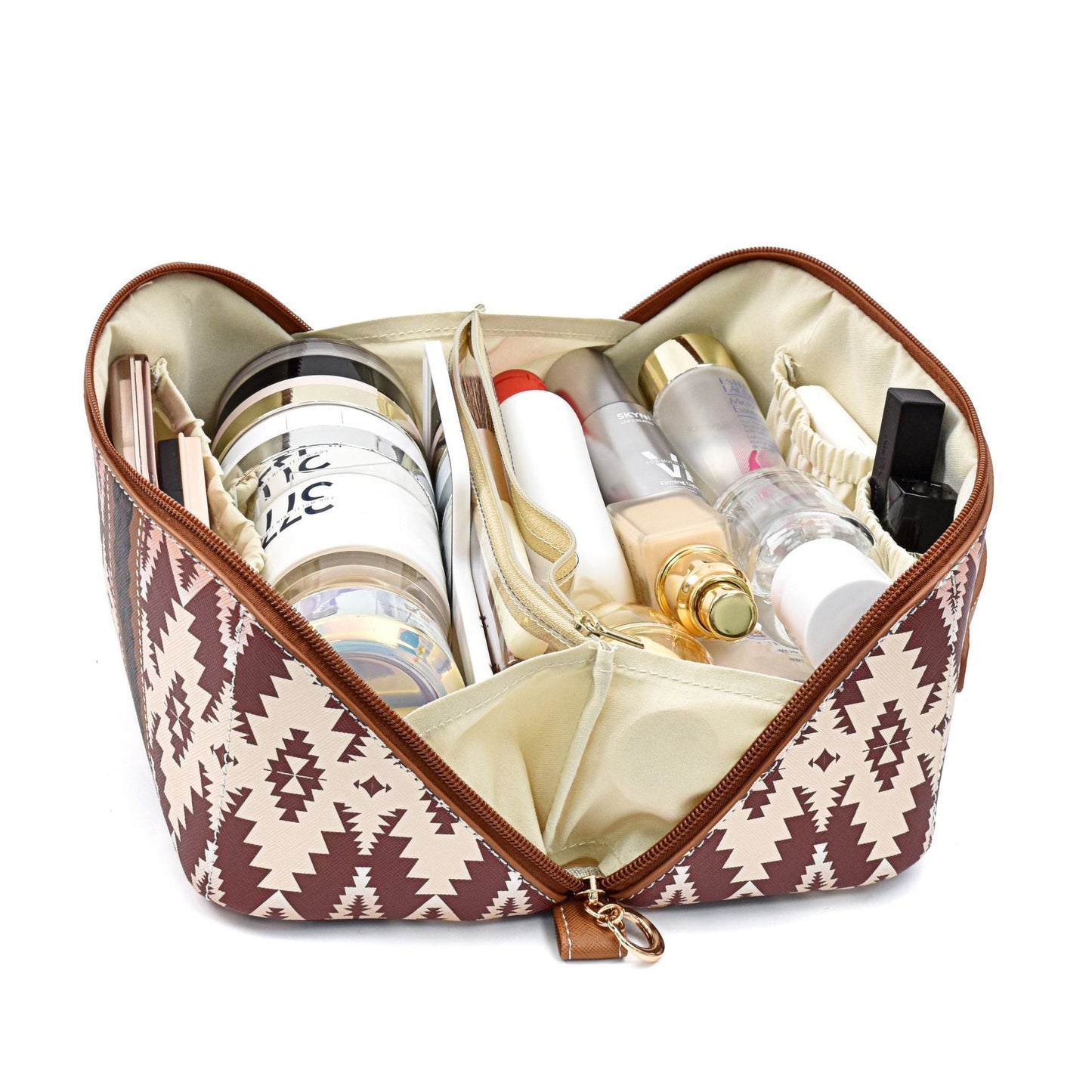 Bohemian PU cloud pillow cosmetic bag, large capacity portable cosmetic case, travel toilet bag, travel makeup bag,Makeup bag organizers,Makeup bags, small