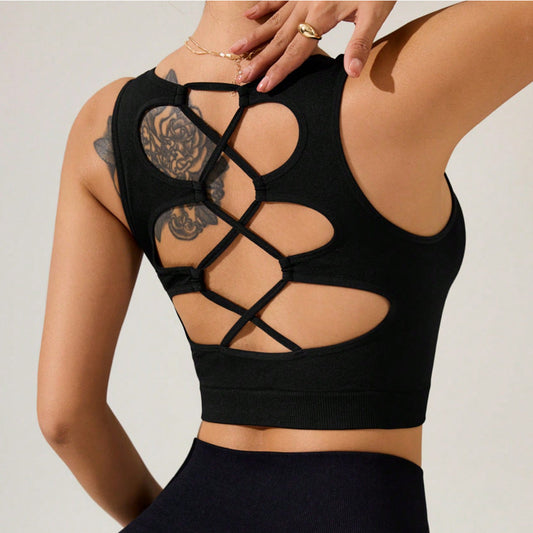 Outdoor Sports High Strength Fitness Vest Sports Back Shaping Underwear Yoga Jacket Four Sided Elastic