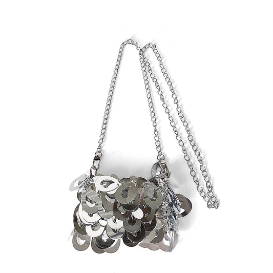 Niche Hollow Out Cutout out Sequin Chain Mini Bag Women Bag Autumn Popular Messenger Bag