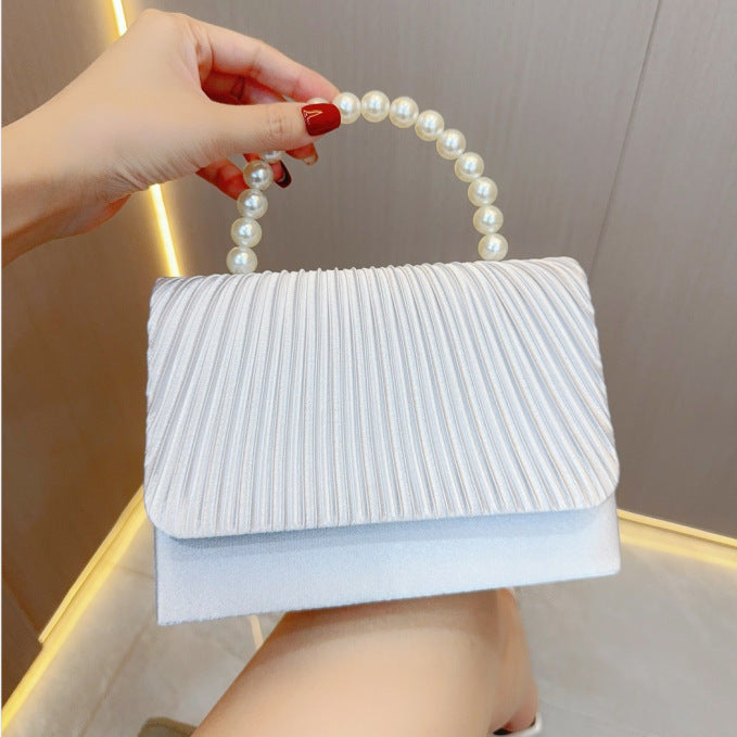 Women's Clutch Bag, Unique French Pleated Evening Dress Bag