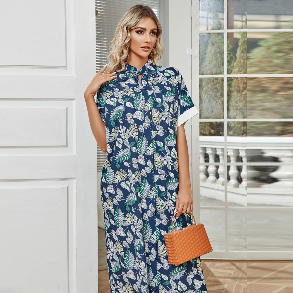 Women Clothing Autumn Middle East Muslim Casual Robe Dress