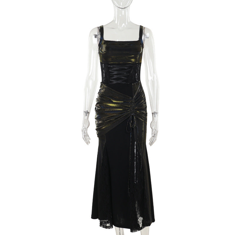 Autumn Elegant Lace Batwing Sleeve Irregular Asymmetric Overhaul Waistcoat Top Women