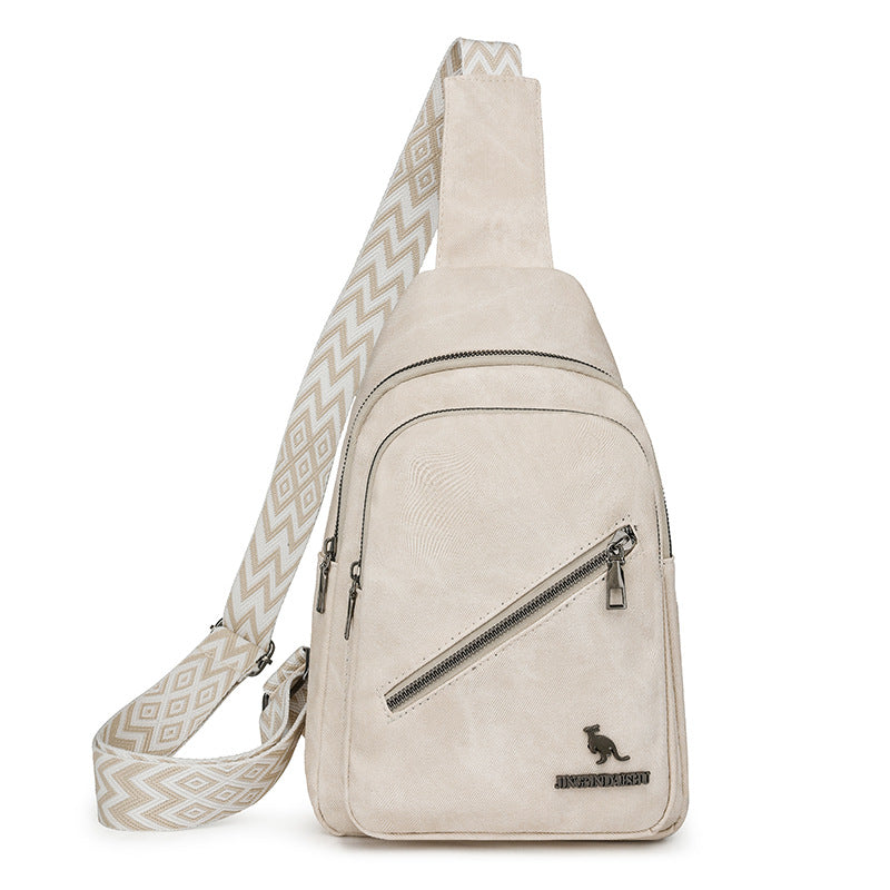 Women Chest Bag Korean Casual Messenger Bag Women Retro Soft Leather Shoulder Bag Popular Backpack