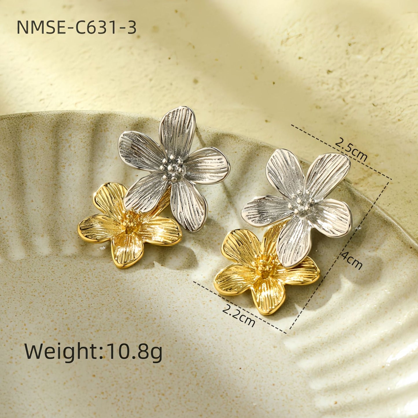 Retro Affordable Luxury Floral Tassel Stainless Steel Earrings Women Arrival High Grade Cold Exaggerated Earrings