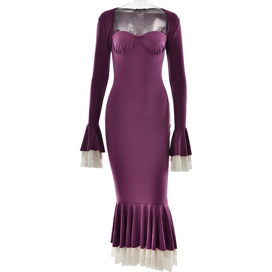 Arrival Women Dress Set Autumn Winter Long Sleeved Shawl Sling Bandeau Slim Fit Sexy Dress