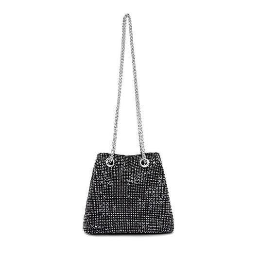 High Grade Rhinestone Western Chain Bag Design Bucket Bag Large Capacity Crossbody Bag Office Color Handbag Women