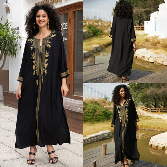 Rayon Vacation Loose Maxi Dress Beach Jacket Jumpsuit Long Robe Beach Cover Up