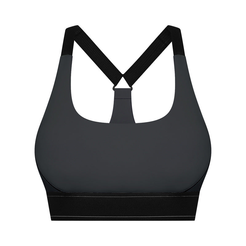Contrast Color Adjustable Shoulder Strap Cloud Sense Sports Underwear High Strength Shockproof Push Up Comprehensive Training Sports Bra