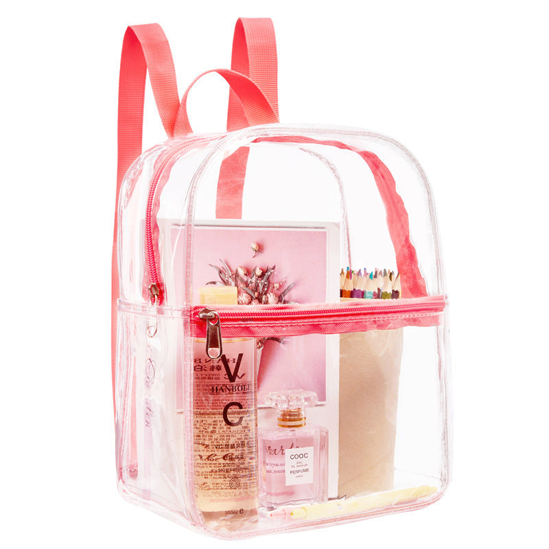 Small Transparent Backpack – Colored PVC Transparent Schoolbag, Security-Free Children's Transparent Bag