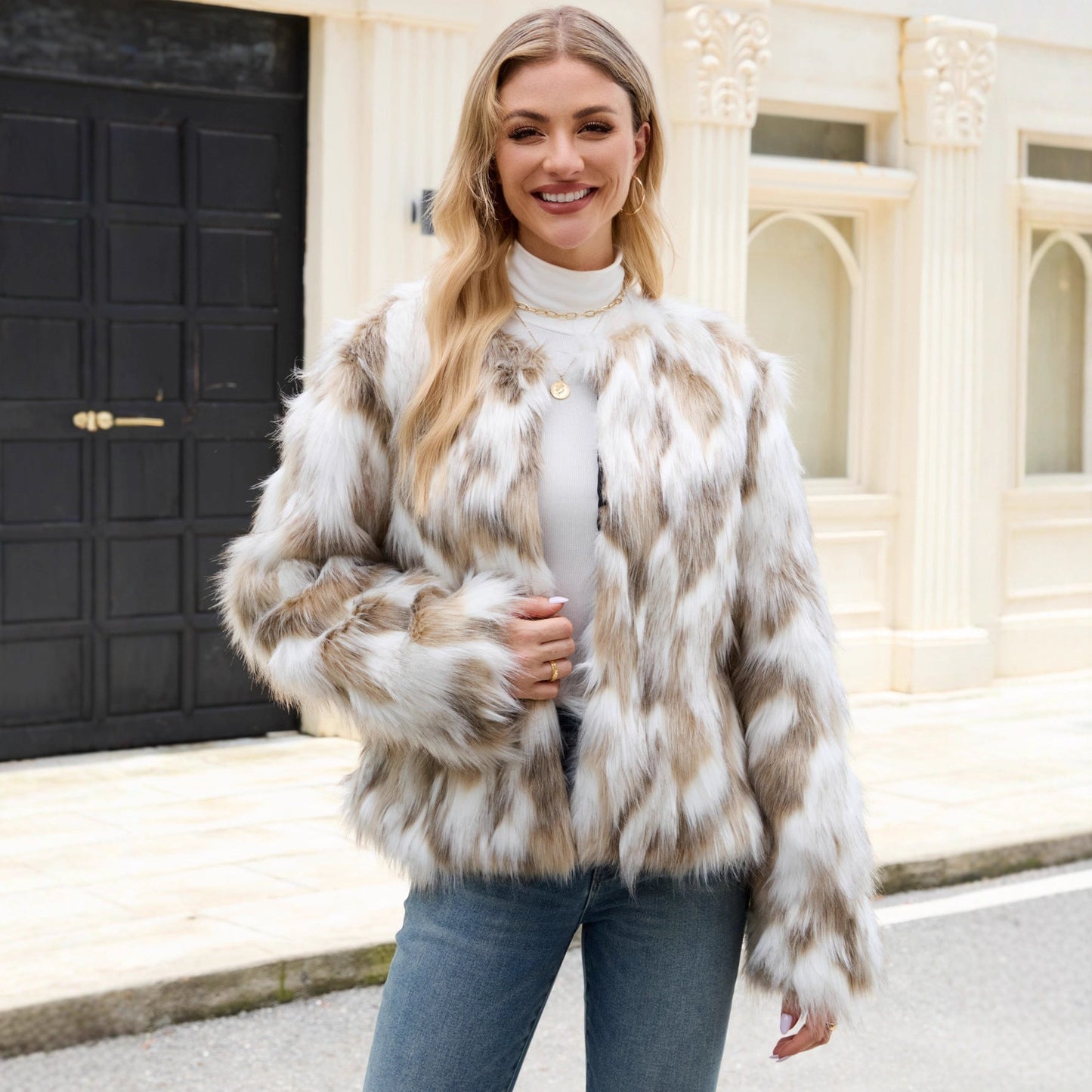 Casual Faux Fur Women Warm Jacket Faux Fur Jacket