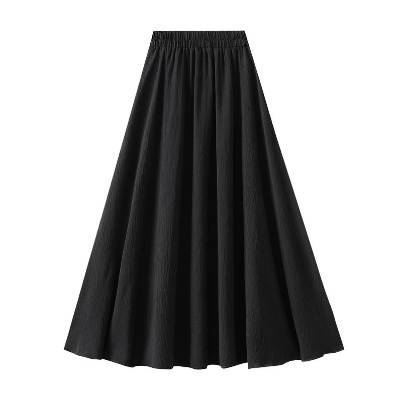 A line Skirt Women Spring Summer Thin High Waist Drooping Loose Casual Swing Maxi