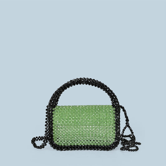 Special Interest Light Luxury Acrylic Horn Pearl Floral Reel Chain Messenger Bag Casual Handbag