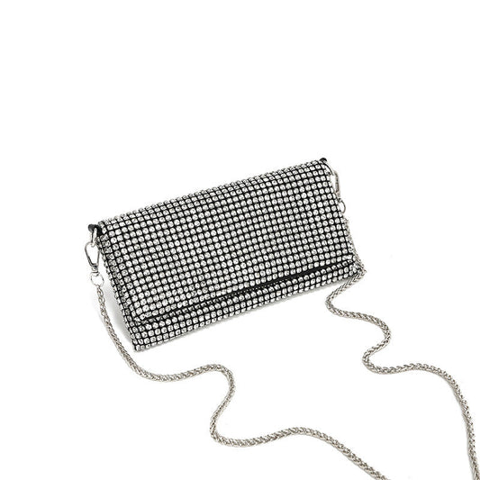 Rhinestone Bag Women Winter Chain Diamond Embedded Shoulder Messenger Bag