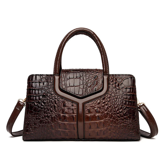 New Leather Women's Messenger Bags | Crocodile Female Crossbody Shoulder Handbags & High Quality Ladies Totes