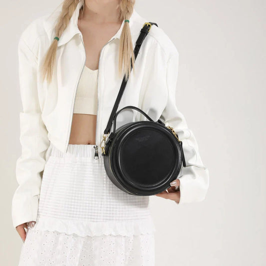 Round Crossbody Bags for Women | High Quality PU Leather Designer Shoulder Bag & Female Clutch Purse (Solid, Soft)