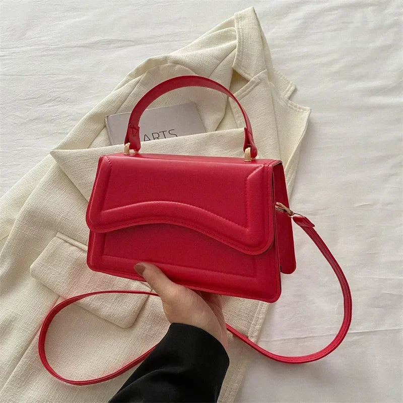 High-Quality PU Leather Handbag Purse | Women's Bag Solid Color Shoulder Crossbody Bags & Lady Messenger Small Tote for Women & Girls