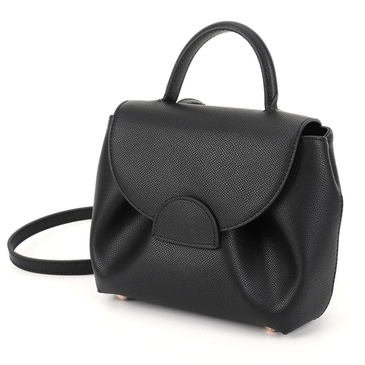 French Cowhide Small Satchel | Retro Trend Mini Crossbody Bag for Women (Classic Solid Flap Top-Handle Luxury Designer Handbag)