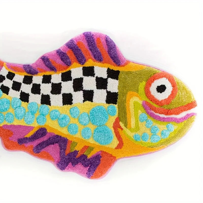 VIKAMA Colorful Fish Carpet Creative Doormat Rug For Bedroom Living Room Carpet Non-Slip Thick Absorbent Bathroom Carpet Home
