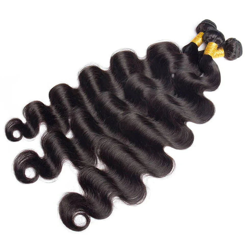 Brazilian Body Wave Human Hair Bundles | Remy Weave Extensions (8-36 Inch, 1/3/4 Pcs)