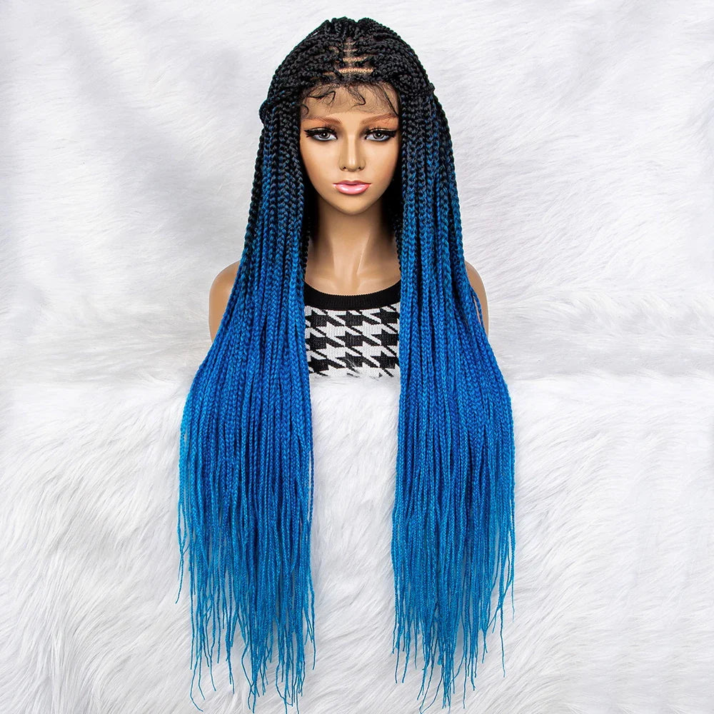 New HD Curly Goddess Box Braids Wig | Transparent Full Lace