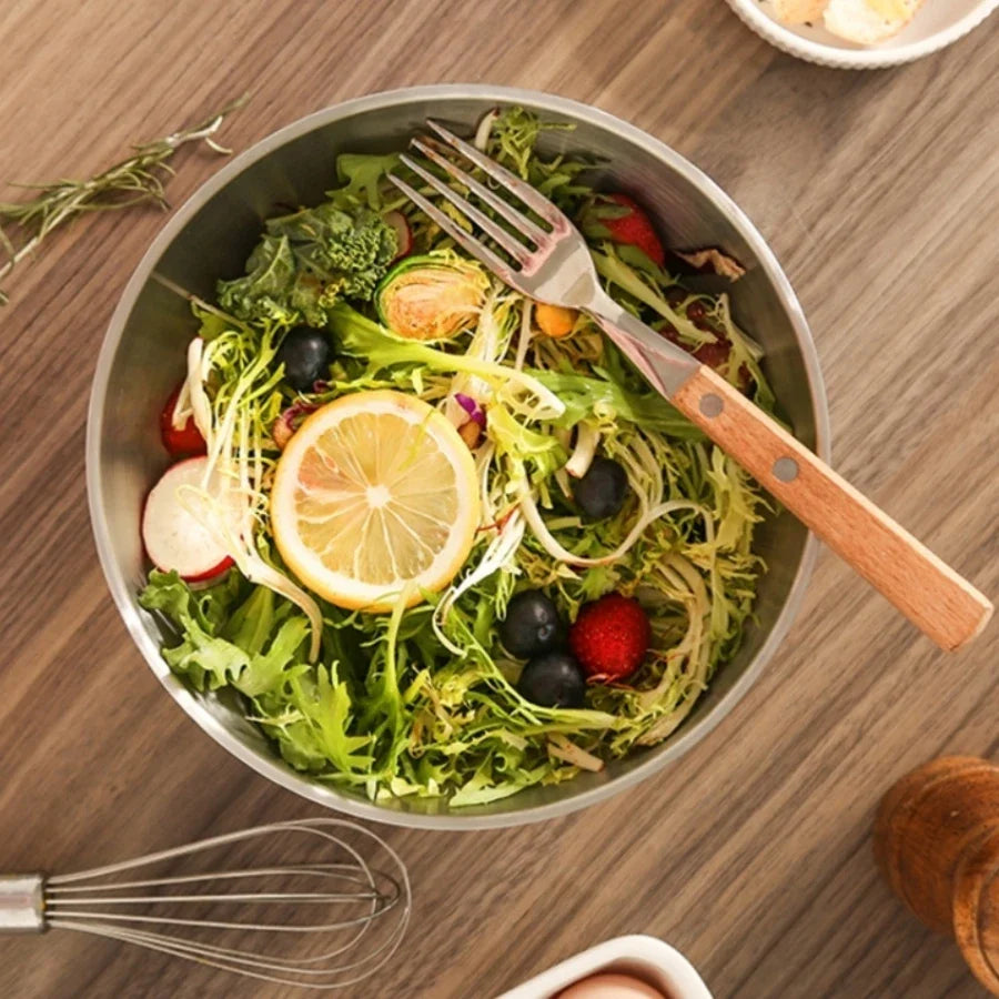 Stainless Steel Noodle Bowl Household High-Grade Instant Good-looking Soup Bowl Korean Style Large Rice Salad Bowl